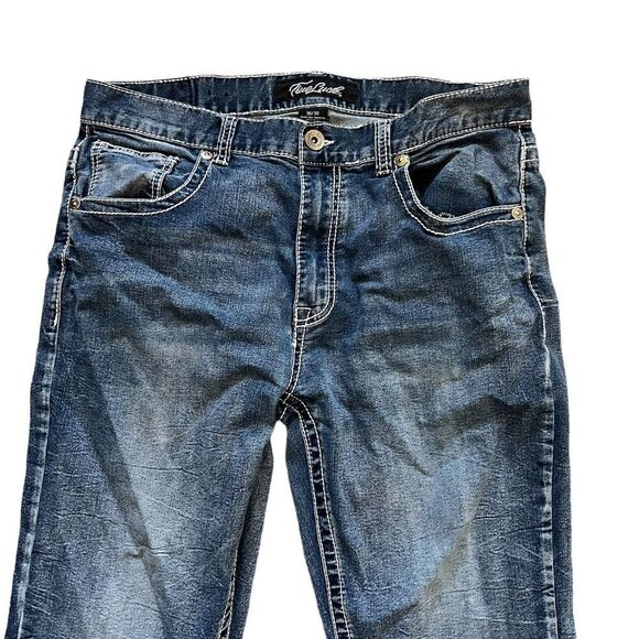 TRUE LUCK Straight Leg Stretch Mid Rise Casual Denim Jean 36 - Picture 2 of 9